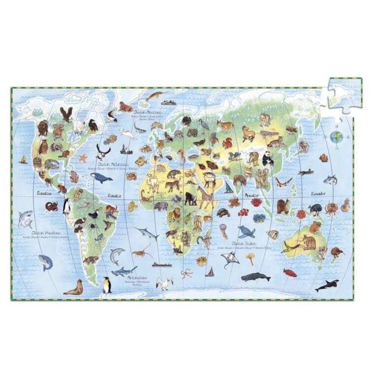 Puzzle observation - Animaux du monde + livre 100 pcs