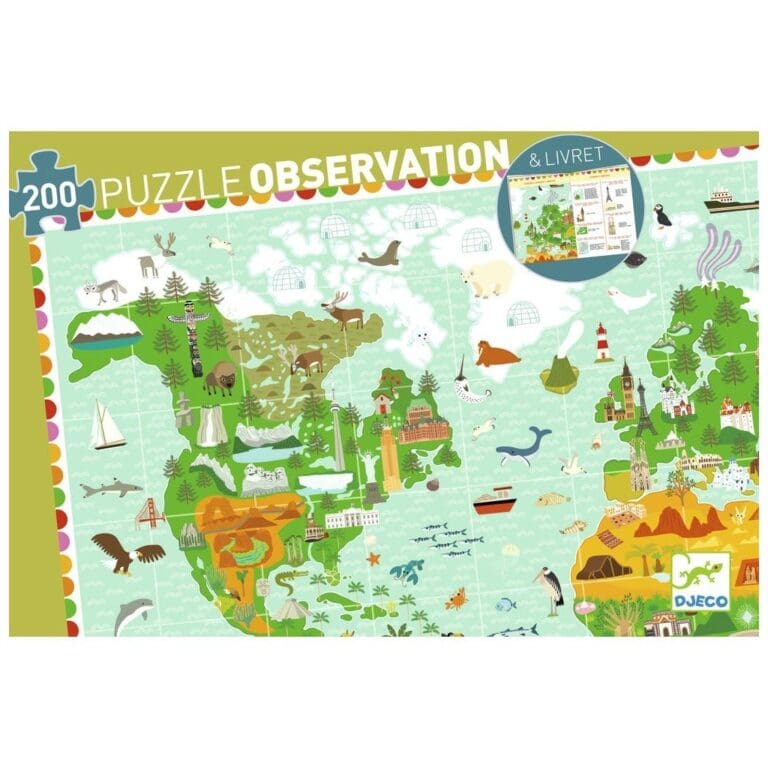 Puzzle observation - tour du monde 200 pcs +livre Puzzle observation - tour du monde 200 pcs +livre