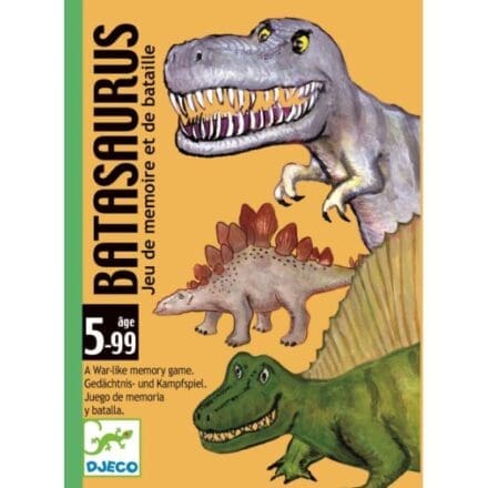 Jeu de mémoire Batasaurus avec trois dinosaures colorés