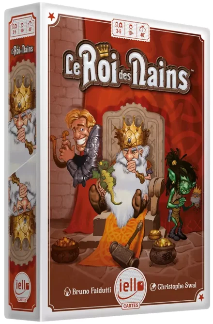 Boîte du jeu de société Le Roi des Nains avec personnages royaux