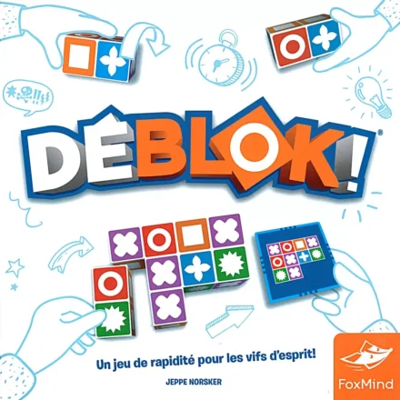Logo Deblok, jeu de puzzle coloré avec blocs