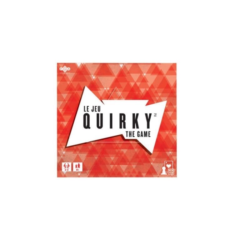quirky Boîte du jeu de société Quirky avec design géométrique rouge