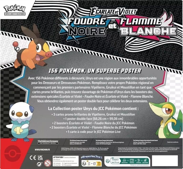 Pokémon EV10.5 : Coffret Poster Pokémon Foudre Noire & Flamme Blanche