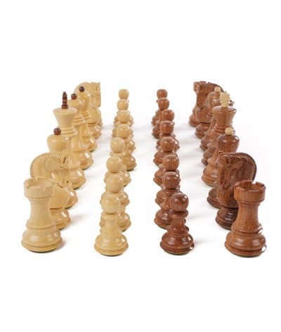 Pièces échecs T.5 Buis/Acacia Russian