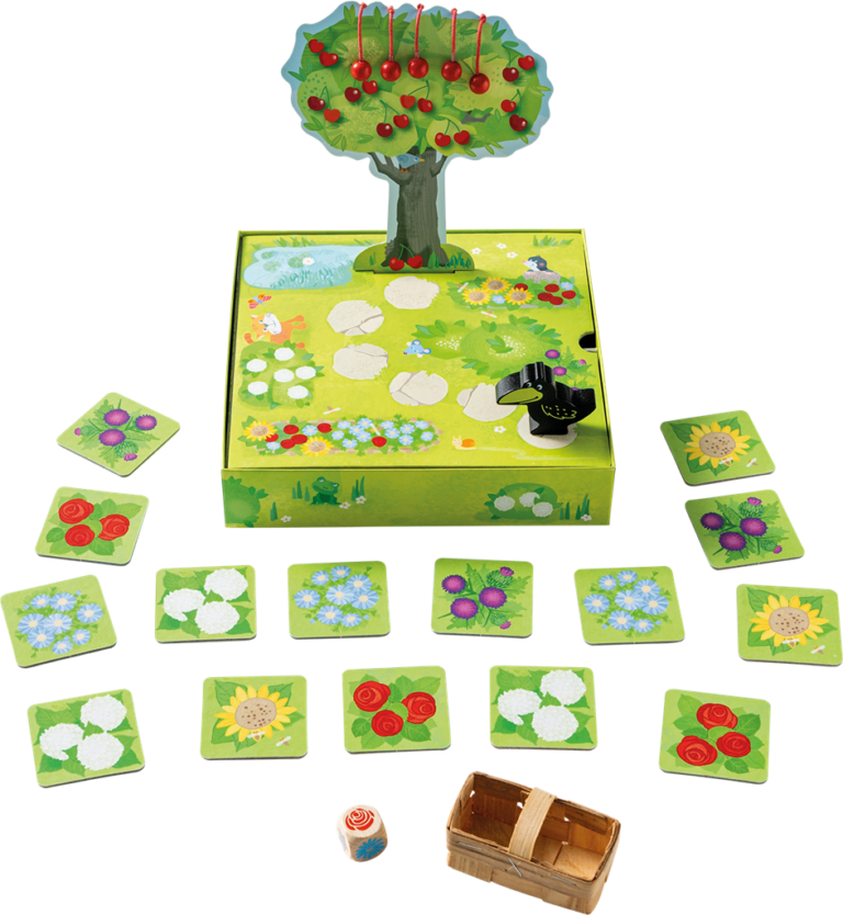 Jeu de société enfant arbre cerises et cartes