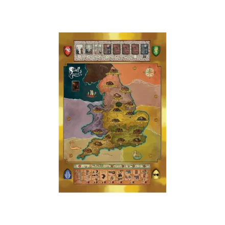 Carte médiévale illustrée du Royaume-Uni.