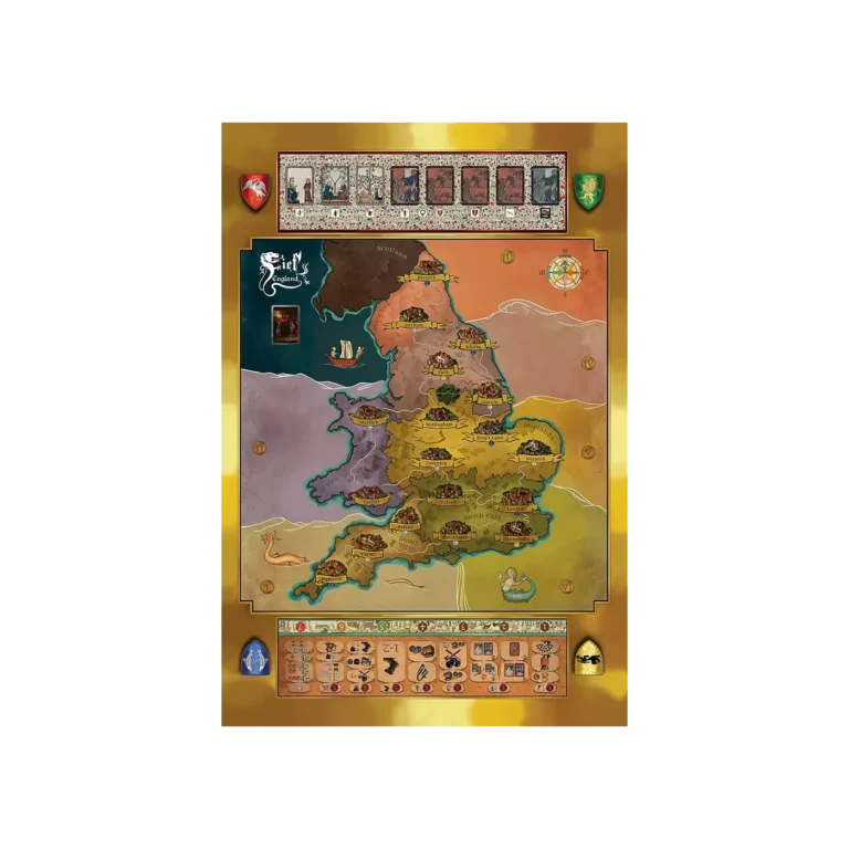 Carte médiévale illustrée du Royaume-Uni.