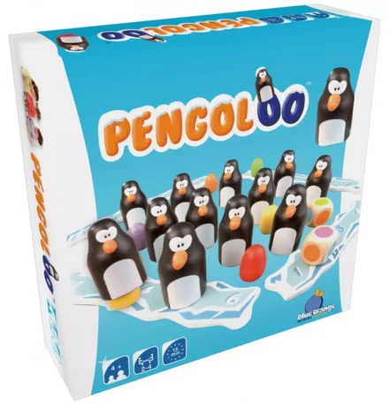 Boîte du jeu de société Pengoloo avec pingouins.
