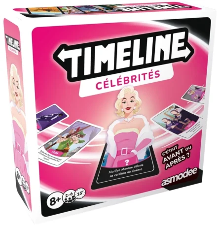 Boîte du jeu Timeline Célébrités d'Asmodee