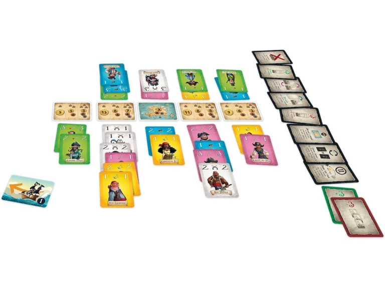 Jeu de cartes pirate disposé sur table