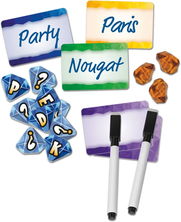 Cartes et accessoires d’un jeu de devinettes