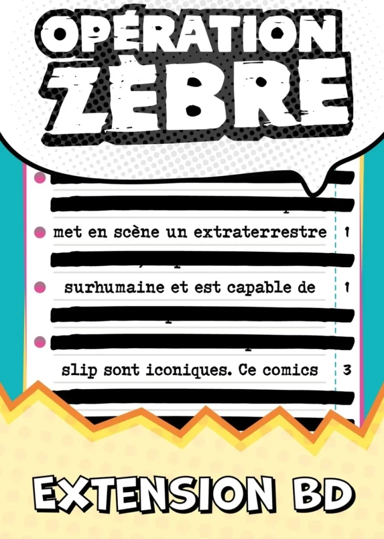 Affiche bande dessinée Opération Zèbre Extension BD