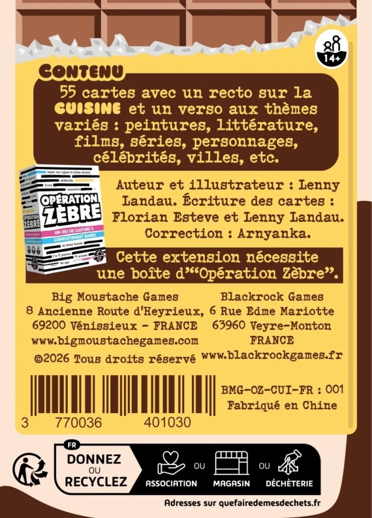 Dos de boîte extension Opération Zèbre