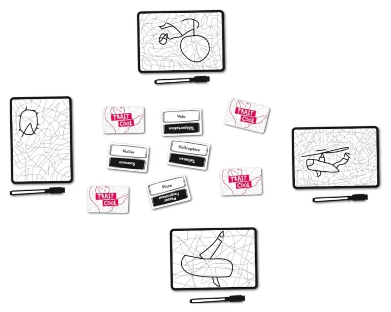 Jeu de dessin avec cartes et ardoises