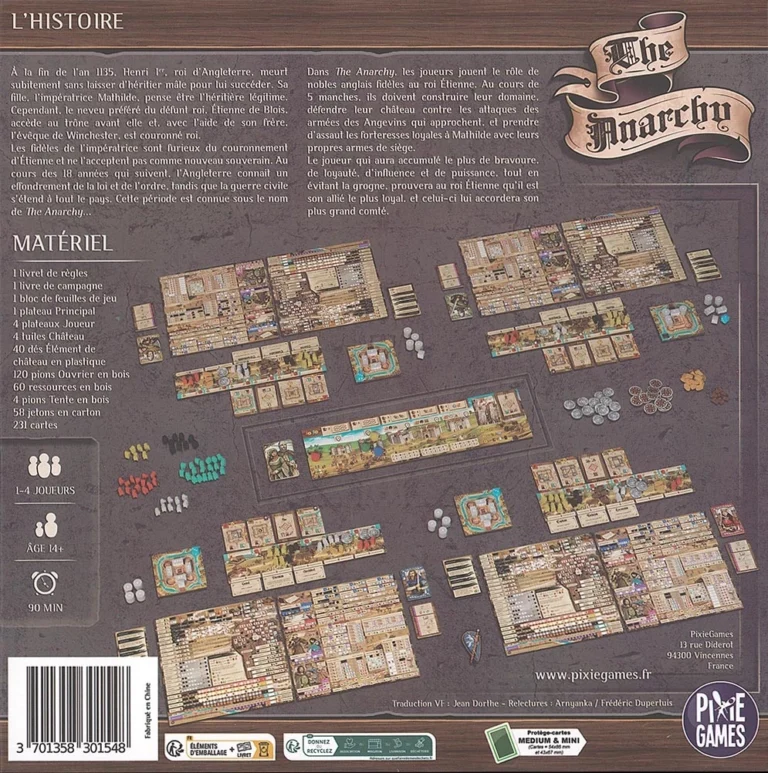 Dos de boîte du jeu The Anarchy