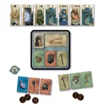 Jeu de société fantasy avec cartes et équipements