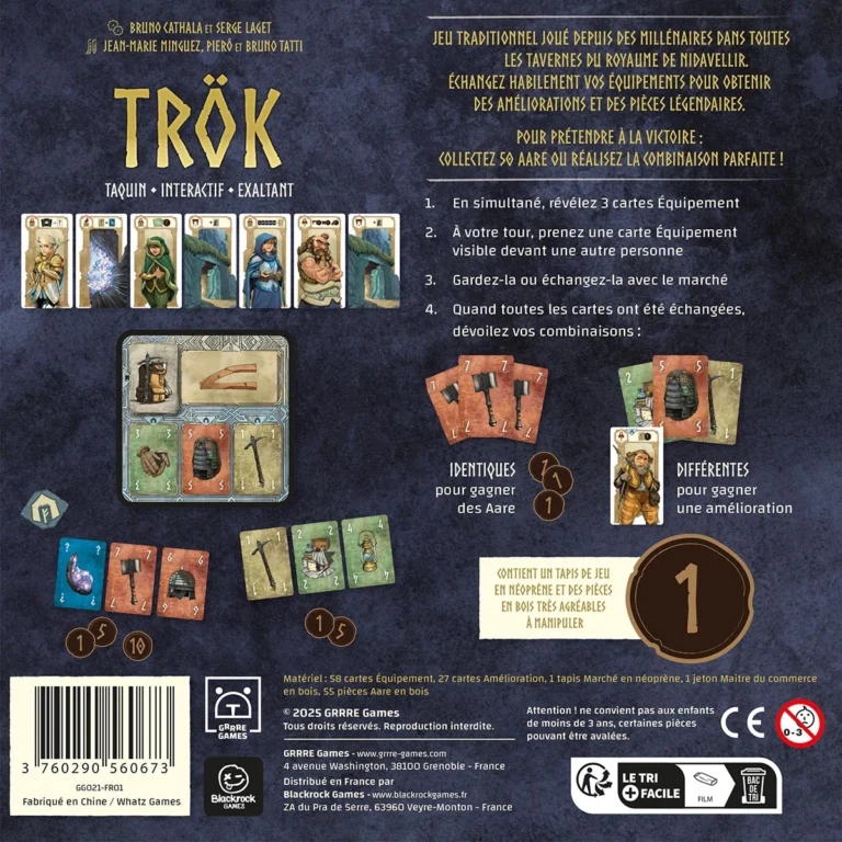 Dos de boîte du jeu de société Trök