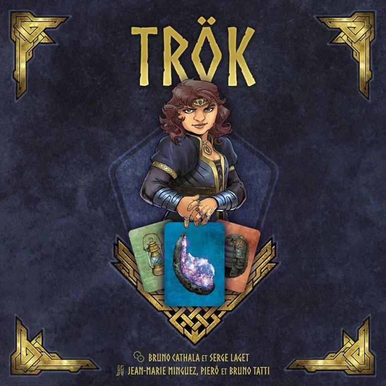 Illustration fantasy du jeu TRÖK avec cartes