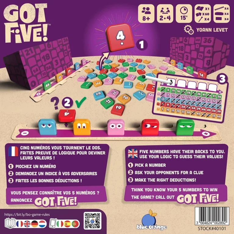 Jeu de société GOT FIVE et matériel