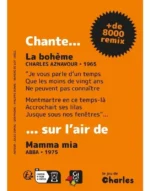 Affiche orange mashup La Bohème et Mamma Mia