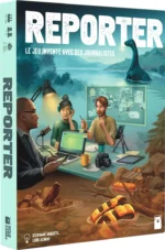 Boîte du jeu Reporter avec journalistes enquêtant