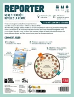Dos de boîte du jeu Reporter enquête