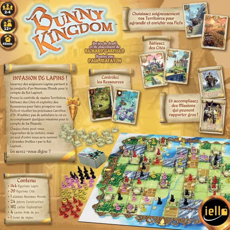 Jeu de société Bunny Kingdom plateau et cartes