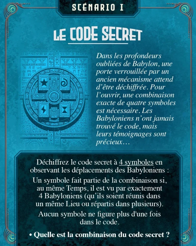 Affiche énigme babylonienne du code secret