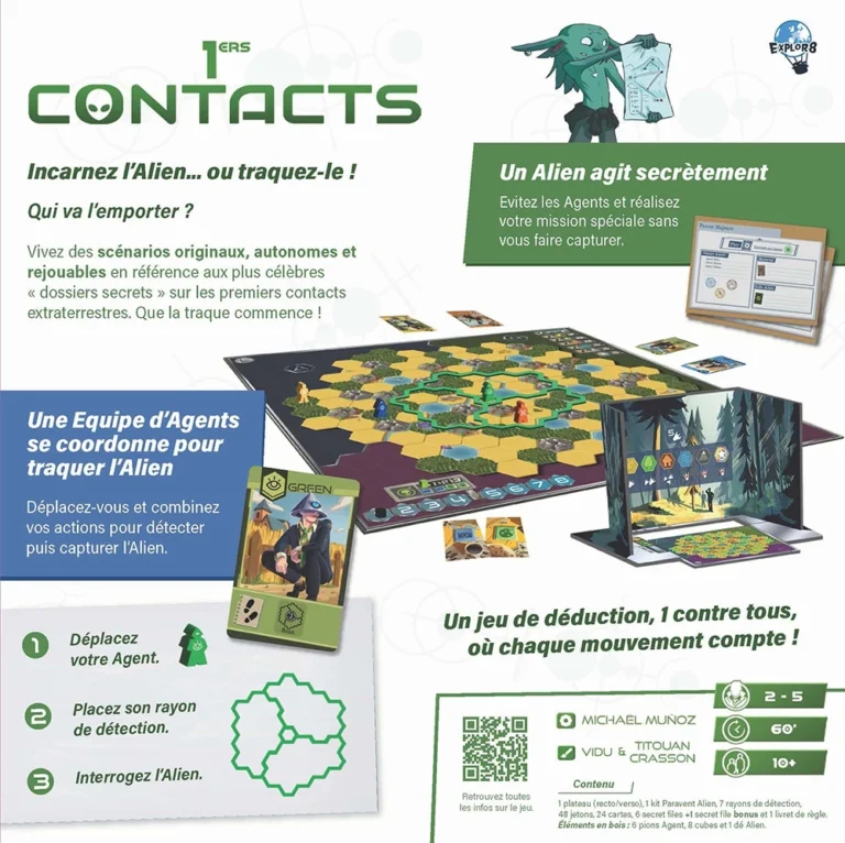Jeu de société 1ers Contacts, traque d’alien