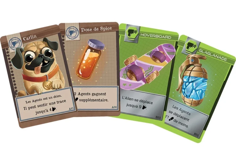 Cartes illustrées d’un jeu de société coloré