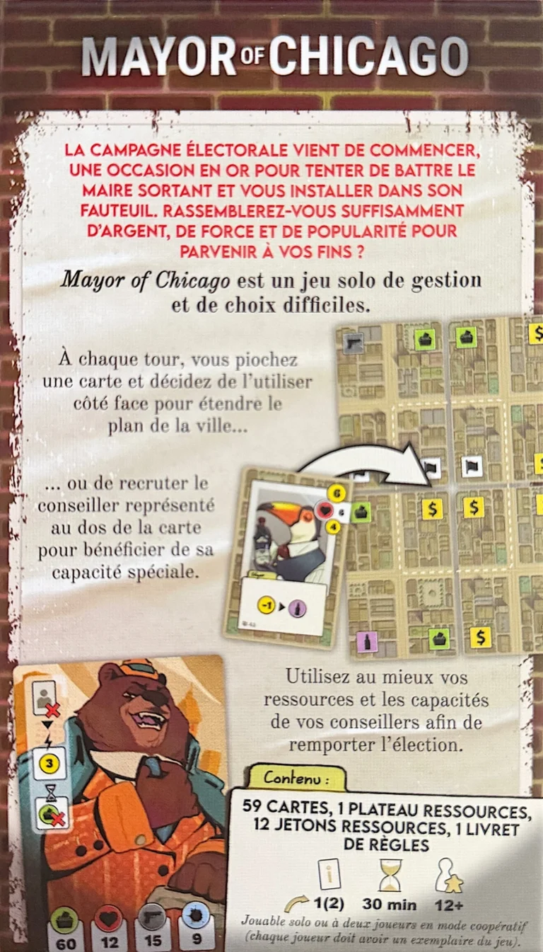 Affiche du jeu de société Mayor of Chicago