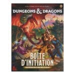 Dragon rouge affrontant des aventuriers en forêt