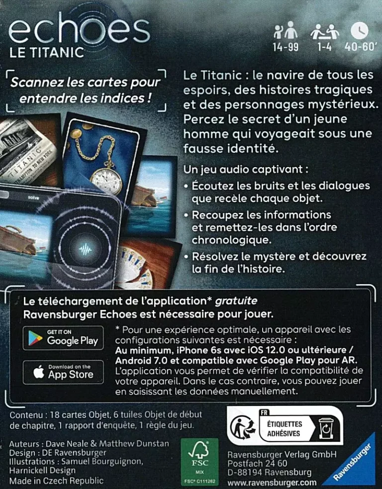 Affiche du jeu Echoes Le Titanic Ravensburger