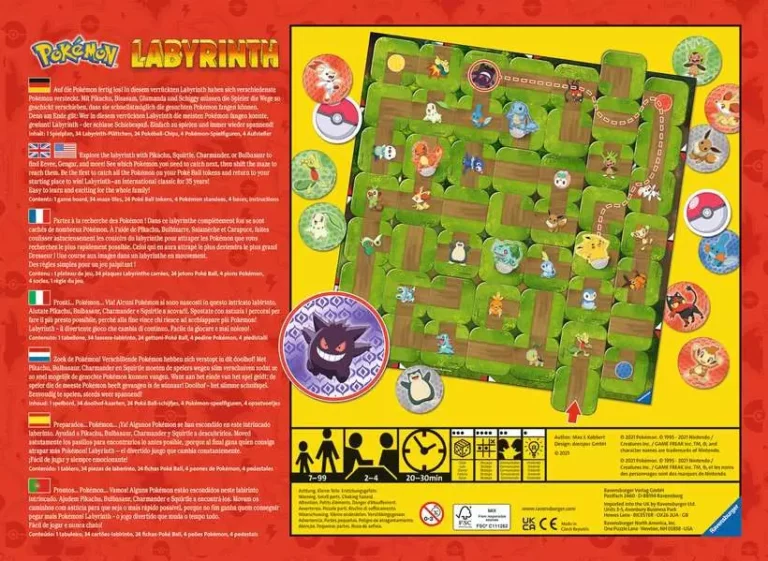 Jeu de société Pokémon Labyrinthe avec plateau