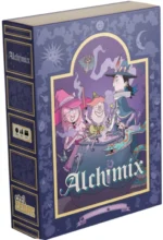 Boîte de jeu Alchimix avec sorciers cartoon