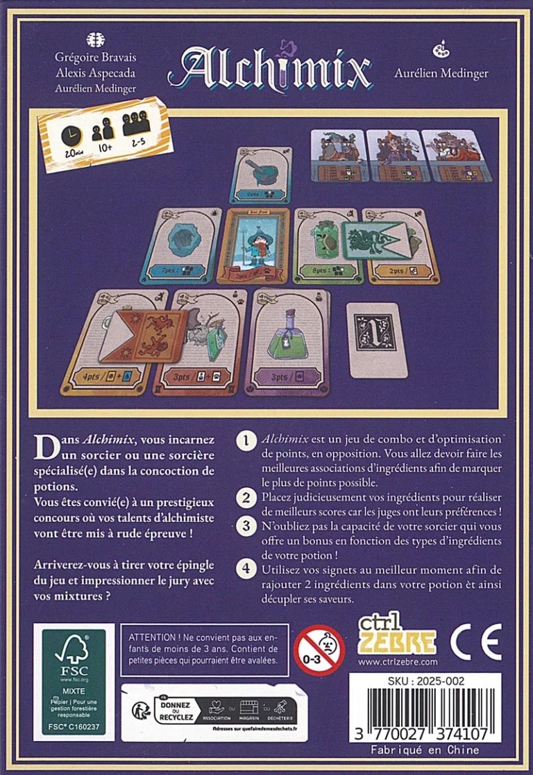Boîte du jeu de société Alchimix