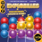 Boîte du jeu Explobilles avec billes colorées