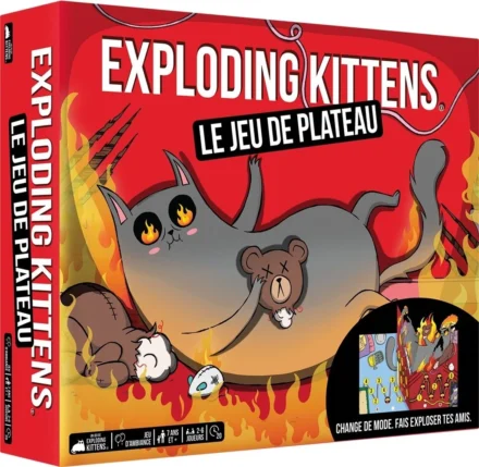 Boîte du jeu Exploding Kittens enflammée