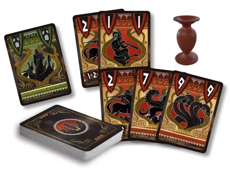 Jeu de cartes illustré style mythologie grecque