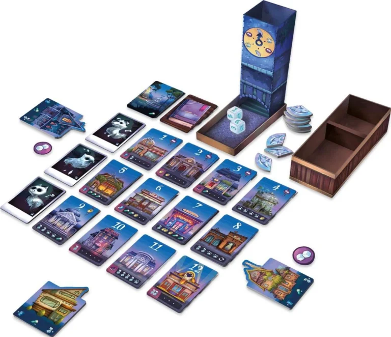 Composants d’un jeu de société illustré fantastique