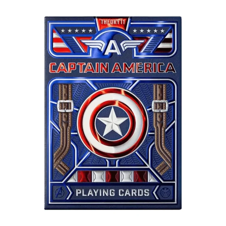 Boîte de cartes Captain America rouge et bleue