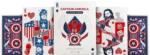 Cartes à jouer Captain America stylisées rouge bleu