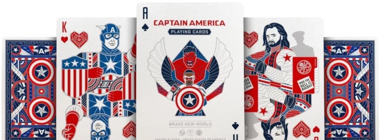 Cartes à jouer Captain America stylisées rouge bleu