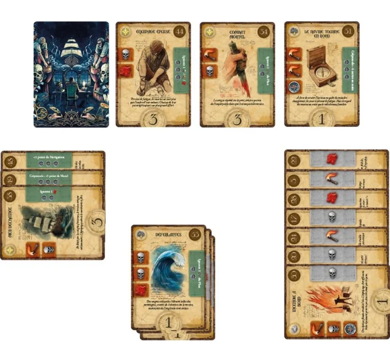 Cartes de jeu de société thème pirate