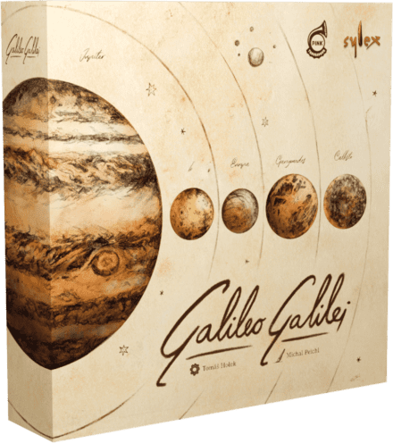 Boîte du jeu Galileo Galilei illustrée Jupiter