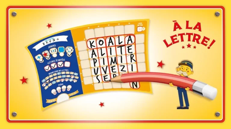 Jeu de lettres avec grille et crayon géant