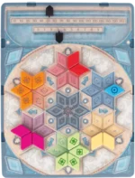 Plateau de jeu coloré avec tuiles hexagonales