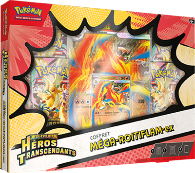 Coffret Pokémon Méga-Rotiflam-ex Héros Transcendants