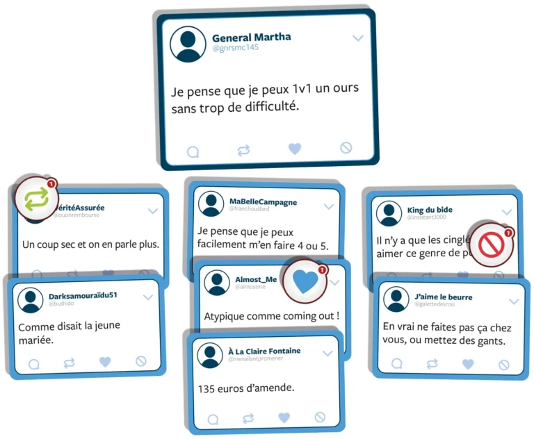 Conversation Twitter sur un défi 1v1 d'échecs en une heure
