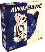 Boîte de jeu Awimbawe avec tête de félin géométrique